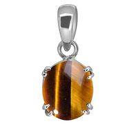 INDIA MADE Tiger Eye Silver Locket Stone Original Certified Gemstone For Man And Woman (Ratti) (8.00 Ratti)-B08LHG2JQV