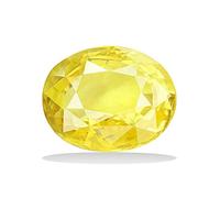 INDIA MADE Unheated Untreated Yellow Sapphire Pukhraj Stone Original Certified 7.25 Ratti Natural Gemstone For Men And Women-B0C7N3D4VH