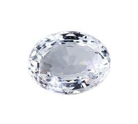 INDIA MADE White Topaz Gemstone Original Certified 3 To 21.25 Ratti With Lab Report & Guarantee Certificate For Astrological Benefits For Men & Women-B0CKTQY54T, Silver, Created Sapphire
