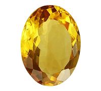 INDIA MADE Yellow Citrine Sunehla Crystal 5 To 6 Ratti Certified Rashi Ratna Loose Gemstone For Men & Women by -B0848Q9D61