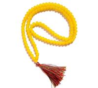 INDIA MADE Yellow Guru Buddhist Jap Mala 108+1 Beads Necklace For Wealth, Prosperity, conceptual Piece Men & Women-B09SVDYYBQ