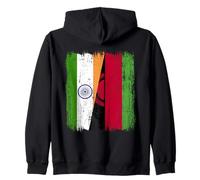 India Malawi Half Flag Indian Malawian Jersey Zip Hoodie