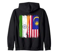 India Malaysia Half Flag Indian Malaysian Heritage Jersey Zip Hoodie