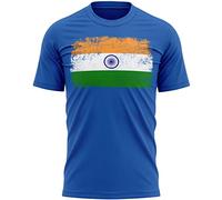 India Mens T Shirt Indian Cricket Supporters Flag Top Tee, S, Royal