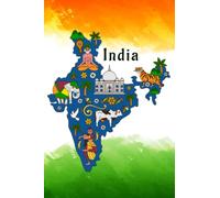 India Notebook: A Handy Sized 6x9 120 Page Lined Journal with an Indian-Themed Map and Flag Cover that Makes Great Gift For Men or Women