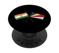 India Seychelles Crossed Flags Indian Seychellois Roots PopSockets Adhesive PopGrip