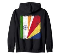 India Seychelles Half Flag Indian Seychellois Pride Zip Hoodie