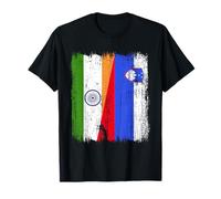 India Slovenia Half Flag Indian Slovenian Pride Jersey T-Shirt