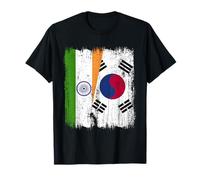 India South Korea Half Flag Indian South Korean Jersey T-Shirt