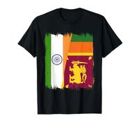 India Sri Lanka Half Flag Indian Sri Lankan Flag T-Shirt