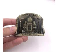 India Taj Mahal Fridge Magnet World City 3D Metal Strong Souvenir Tourist Gift Chinese Magnet Hand Made Craft Creative Home and Kitchen Decoration Magnetic Sticker (India)