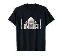 India Taj Mahal T-shirt White Marble Typography Souvenir