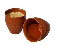 India Tea/Coffee Cups,Made by Earthen Glazed Terracotta Chai Kulhad 150ml Set of 6 Pcs pots