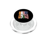 India USA Flag Distressed - Half American PopSockets PopGrip for MagSafe