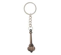 Indiabazaar Hanuman Gada Keyring Keychain Antique Metal Gada Bajrang Bali Key Ring Hindu God Protection Key Rings Fob Charm for Bags Purse Keys Cars Temple Home Decor Religious Gifts (Antique Bronze)