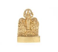 Indiabazaar Lakshmi Ganesha Saraswati Statue Murti Golden Metal Small Laxmi Ganesh Saraswati Hindu God Goddess for Car Dashboard Home Office Desk Mandir Temple Pooja Décor Diwali Wedding Gift