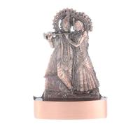 Indiabazaar Radha Krishna Statue Murti Copper Bronze Metal Small Radha Krishna Hindu Indian God Goddess for Car Dashboard Home Office Desk Mandir Temple Pooja Décor Diwali Wedding Gift