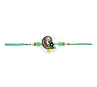 Indiabazaar Rakhi for Brothers Thread Raksha Bandhan Floral Beaded Rakhi Gift Bracelets for Bhaiya Brother on Rakhi Hindu Indian Festival Handmade Rakhadi Threads (Green)