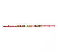 Indiabazaar Rakhi Thread for Brother Ganesh Raksh Bandhan Handmade Colourful Golden Pearl Look Beaded Rakhi Rakshabandhan Rakhadi Wrist Band Threads for Bhaiya Hindu Indian Festival Gift (Red)