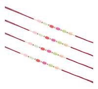 Indiabazaar Rakhi Thread for Brothers Set Raksha Bandhan Multicoloured Stone Bead Rakhi Bracelets for Bhaiya Brother Bro on Rakhi Hindu Indian Festival Rakhadi Rakhari Threads 4 Pack