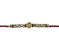 Indiabazaar Rakhi Threads Rakhi Bracelets Raksha Bandhan Rakhi Golden Diamante Beaded Rakhi Threads Wrist Band Friendship Bracelet Raksha Bandhan Gift (Maroon)