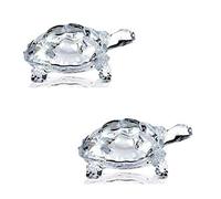 IndiaBigShop Crystal Peace n Luck Glass Tortoise or Turtle Animal Figurine Lucky Gift For your Loved One Set Of 2