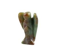 Indian agate Crystal Pocket Guardian Angel 1.5 inch Mini Natural Gemstone Figurine Statue Angel for Healing Reiki Spiritual Gift Cute Meditation Office Room Desk Decor