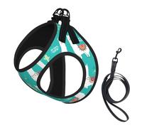 Indian Alpaca Print Adjustable Harness Leash Set For Cats And Dogs, Soft Breathable Kitten Puppy Mesh Vest With Reflective Design, Escape-Proof Lead For Small Pets Walking Training