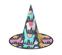 Indian Alpaca Print Halloween Wide Brim Foldable Hat Suitable For Cosplay,Masquerade And Carnival-1 Piece