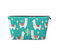 Indian Alpaca Print Leather Travel Toiletry Bag for Women Travel Bag for Toiletries Cosmetic Bag Makeup Bag