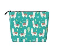 Indian Alpaca Print Purse Cosmetic Travel Bag for Toiletries with Zipper Reusable Multipurpose Organizer