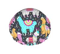 Indian Alpaca Printed Hair Wrap, Double Layer Shower Cap For Women, Reusable Hair Protector For Bathing