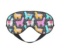 Indian Alpaca Printing Reversible Design Sleep Mask, Ideal for Camping, Meditation & Shifts, Snug Fit,No Light Leakage