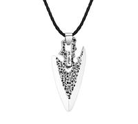 Indian Arrowhead Dagger Pendant Necklace for Men Retro Punk Amulet Charm Black Leather Clavicle Chain Vintage Amulet Jewelry