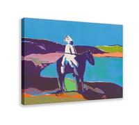 Indian at The Lake (state II) - Fritz Scholder Native PopPrint Contemporary Indigenous Expression Poster Print Decorative Painting Canvas Wall Art Living Room Posters Bedroom Painting 12x18inch(30x45c