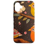 Indian Block Print Folk Art Birds Case for iPhone 16 Plus