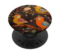 Indian Block Print Folk Art Birds PopSockets Adhesive PopGrip