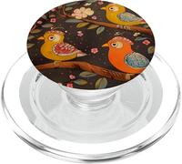 Indian Block Print Folk Art Birds PopSockets PopGrip for MagSafe