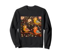 Indian Block Print Folk Art Birds Sweatshirt