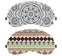 Indian Bohemia Vintage Pattern 2-Pack Eye Patch and Eye Masks Set, Light-Blocking, Soft, Breathable Sleep Mask Kit