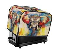 Indian Boho Elephant Art Toaster Cover 2 Slice Dust Cover for Bread Machine,Small Kitchen Appliance