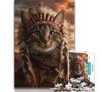 Indian Cat 2000 Pieces Jigsaw Puzzles for Adults And Teens,Stress Reliever Staycation Kill Time with Matching Poster And Trivia Sheet 70x100cm