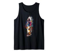 Indian Chief Artwork Native American Feather Headdress Tank Top