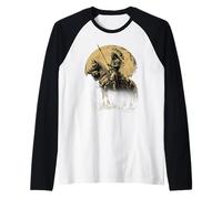 Indian Chief Feather Headdress Native American Horse Ride Raglan Baseball Tee