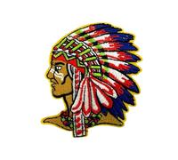 Indian Chief Iron On Sew On Embroidered Patch