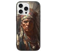Indian Chief Phone Case Glass Phone Cover Protective Shell Compatible with iPhone 16/Pro/Pro Max/Plus/E