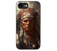 Indian Chief Phone Case Glass Phone Cover Protective Shell Compatible with iPhone 16/Pro/Pro Max/Plus/E