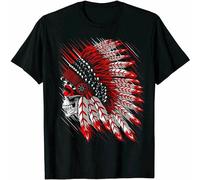 Indian Chief Skull Native Comanche American Mens T-Shirt Funny Tee Gift 2021 Black Size 3XL
