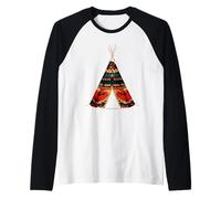 Indian Chief Tipi Tent Native American Pride Indian Tribe Raglan Baseball Tee