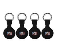 Indian Chief U.S. Flag Compatible with AirTag Silicone Protective Case with Keychain Dustproof Anti Loss GPS Tracker Holder